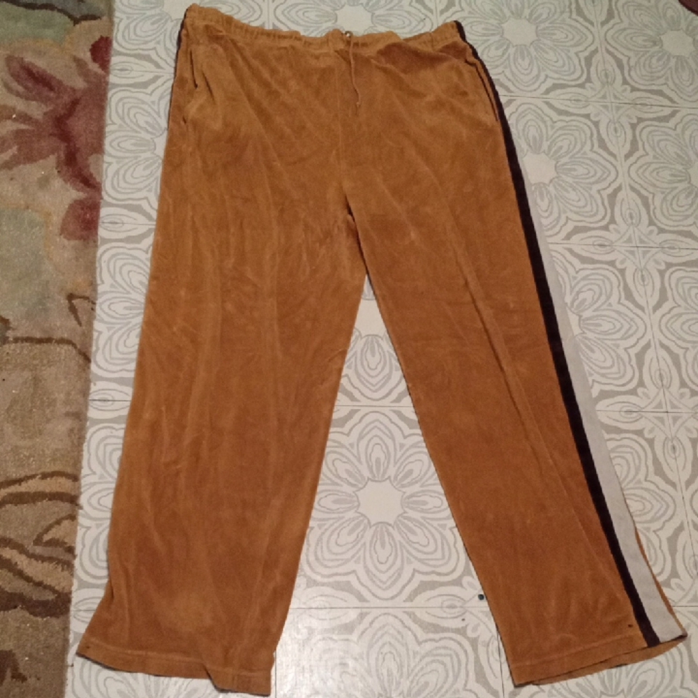 Men's Velour Pants Sz 2XL Sweatpants Joggers Elastic Tie Waist